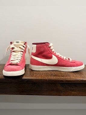 Nike Blazer Mid Suede Pink Burgundy - Women's VTG Size 8
